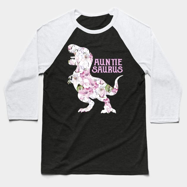 Auntiesaurus Baseball T-Shirt by PrettyPittieShop